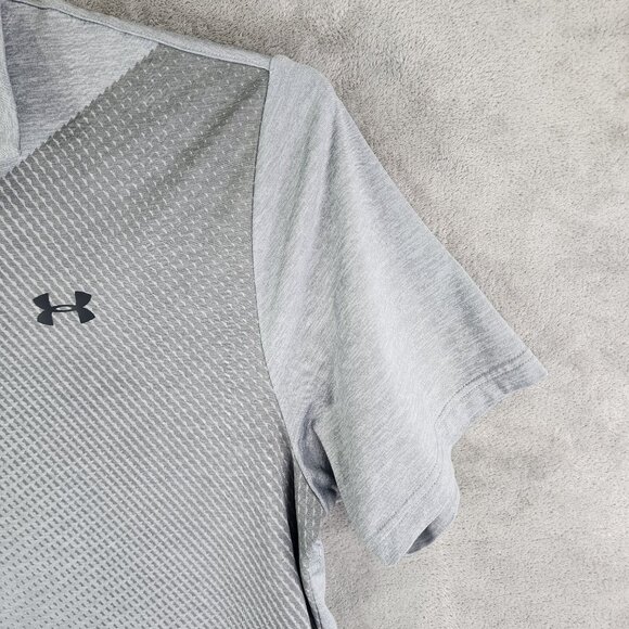 Mens Gray Under Armour The Playoff Polo Shirt Short Sleeve Size L - Picture 3 of 10
